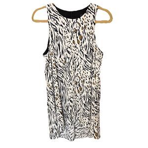 Karen Kane Animal Print High Low Sleeveless Top Size M
